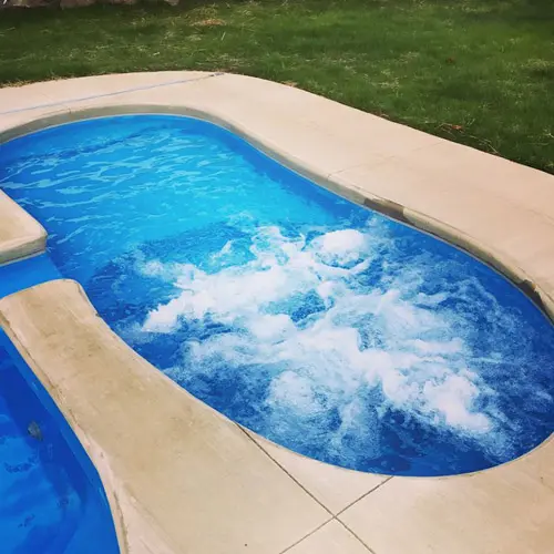 capri fiberglass spa combo'd with a pool